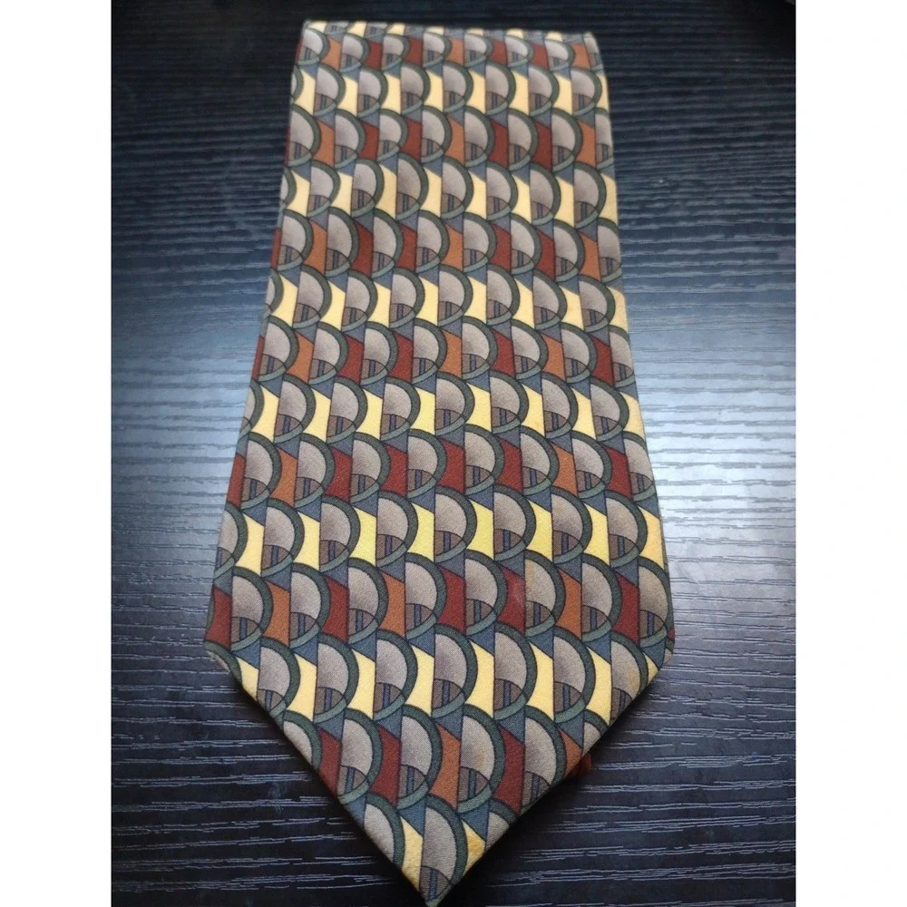Vintage J‎ Garcia Abstract Geometric Silk Tie 3.75